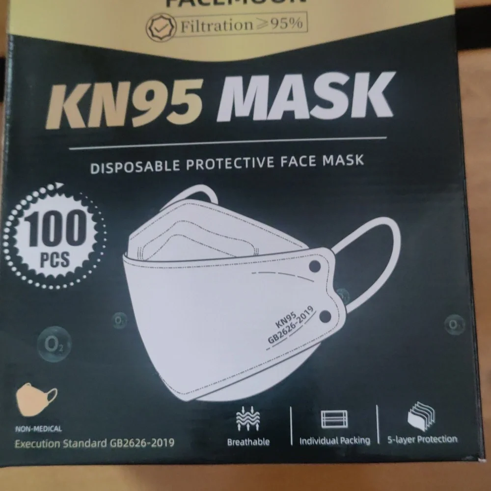 New Sealed 100 Individually Wrapped KN95 Masks
